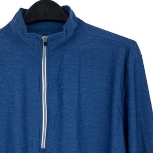 Straight Down Performance 1/4 Zip‎ Golf Pullover Mens M Shirt Blue Pine Island